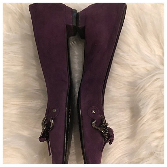 PRADA PLUM POINTED TOE SLIGHT HEEL FLATS - Picture 5 of 7